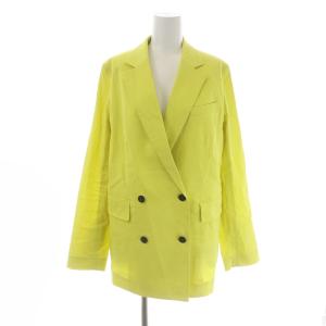 21SS ECO CRNCH WASH PIAZZA JKT テーラードジャケット ダブル 麻 リネン 2 M 黄色 イエロー