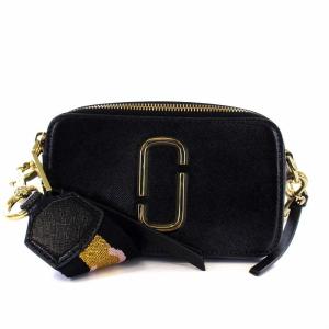 THE MARC JACOBS スナップショット カメラバッグ ショルダーバッグ レザー 黒 ブラック グレー