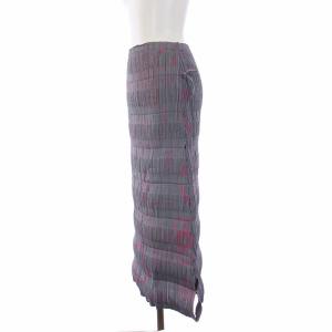 ISSEY MIYAKE FETE 08SS IF82FG245 プリーツロングスカート イージー 総柄 3 グレー 