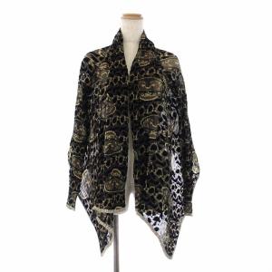 FETE 07AW IF74FJ766 プリーツカーディガン 長袖 総柄 2 ブラック グレー  
