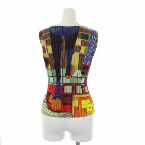 PLEATS PLEASE ISSEY MIYAKE イッセイミヤケ ノースリーブカットソー プリーツ 総柄 3 PP14-JK141