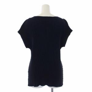 ISSEY MIYAKE プリーツカットソー 半袖 無地 2 M ネイビー IM41FJ600