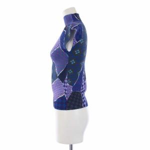 me ISSEY MIYAKE MI63FK313  ハイネックカットソー ボックスプリーツ ネイビー