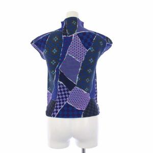 me ISSEY MIYAKE MI63FK313  ハイネックカットソー ボックスプリーツ ネイビー