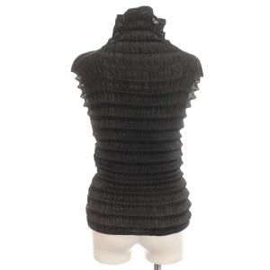 ISSEY MIYAKE シースルー カットソー ノースリーブ ハイネック 2 M ブラック