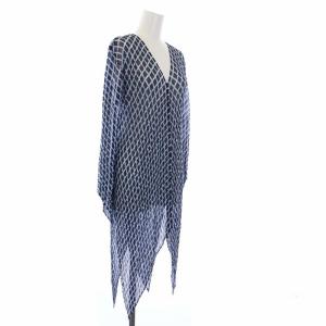 ISSEY MIYAKE WHITE LABEL プリーツ ワンピース 総柄 シアー 2 ブルー IM42FJ267