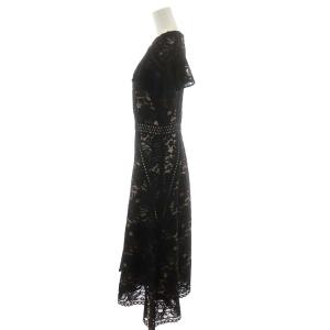 Diagram GRACE CONTINENTAL 18AW ワンピース ミモレ ロング 半袖 レース 38 M 黒 ブラック
