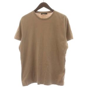 Tシャツ カットソー 半袖 コットン シルク混 絹混 XL ベージュ