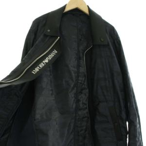 EMPORIO ARMANI JEANS ブルゾン ジャケット カモフラ 迷彩柄 ジップアップ ロゴ アウター XXL 紺 ネイビー