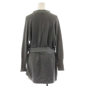 BRUNELLO CUCINELLI ジャケット ニット切替 ウール ベルト付き M グレー