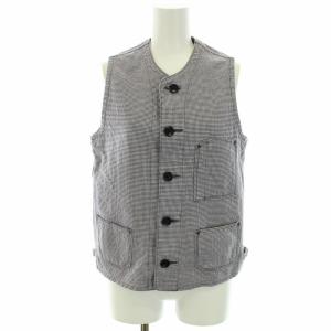ベスト ジレ 千鳥柄 コットン 0 XS 紺 ネイビー 白 ホワイト