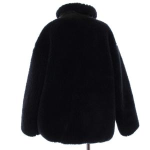 IENA 21AW ボアジャケット エコレザー フェイクファー スタンドカラー アウター 38 M 黒 ブラック