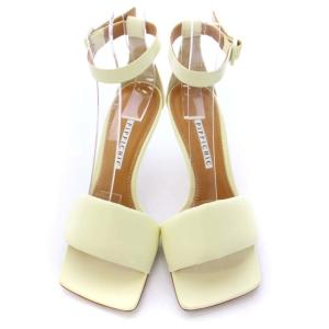 PIPPICHIC サンダル パンプス ピンヒール アンクルストラップ レザー 靴 シューズ 38 25cm アイボリー