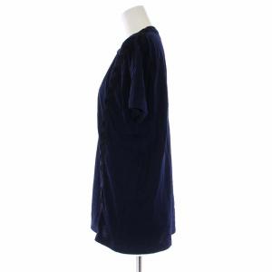 PRADA  Tシャツ カットソー 半袖 レース L 紺 ネイビー