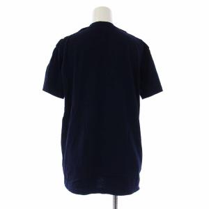PRADA  Tシャツ カットソー 半袖 レース L 紺 ネイビー