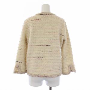 CHANEL 05A ノーカラージャケット ココボタン カシミヤ混 42 M ホワイト P26658V01976