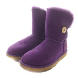 W BAILEY BUTTON ムートンブーツ ショートブーツ スエード ボア シープスキン ボタン 26.0cm 紫 パープル