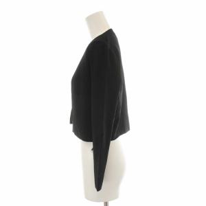 PAULE KA ニットカーディガン 長袖 ショート丈 無地 S 黒 ブラック