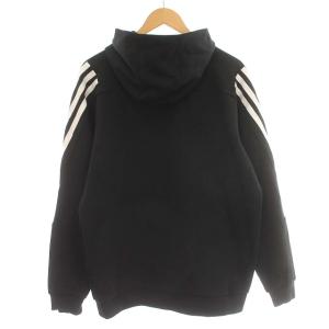 adidas パーカー プルオーバー スウェット ライン XL 黒 ブラック