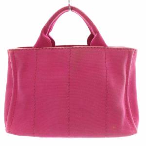 PRADA CANAPA S トートバッグ キャンバス ロゴ ピンク