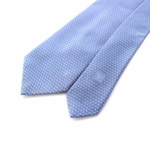 LOUIS VUITTON ネクタイ 総柄 絹 シルク100％ 青 ブルー