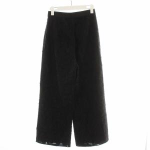 UNITED ARROWS カットジャガードワイドパンツ ハイウエスト 総柄 36 S 黒 ブラック