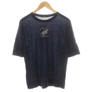 12AW ココマーク ニット セーター 半袖 アルパカ トラ M ネイビー