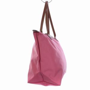 Longchamp LE PLIAGE トートバッグ ハンドバッグ ナイロン レザー ピンク 茶 ブラウン