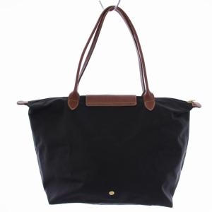 Longchamp LE PLIAGE トートバッグ ハンドバッグ ナイロン レザー 黒 ブラック 茶 ブラウン