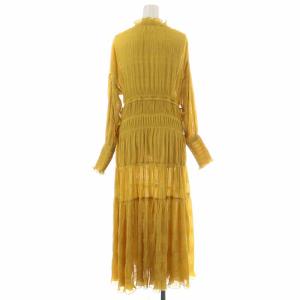 Ameri VINTAGE 20SS SHIRRING PLEATS DRESS フレアワンピース ロング Vネック シアー シースルー ギャザー ペチコート付き