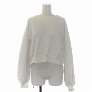 F-MONDY スウェット トレーナー プルオーバー 長袖 クルーネック デザイン S 白 ホワイト