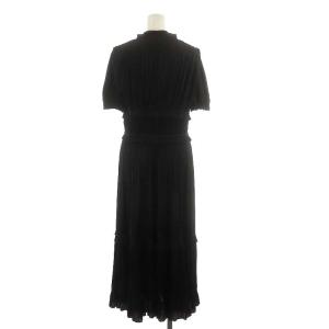 POLO RALPH LAUREN Jaclyn Plisse Satin Midi Dress In Polo Black ワンピース ミモレ ロング 半袖