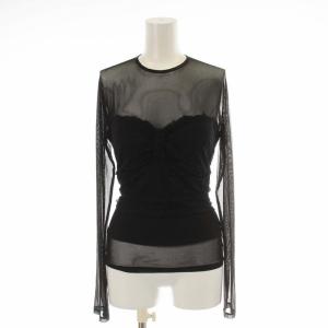20AW SHEER LACE BUSTIER TOP カットソー 長袖 S 黒 ブラック 01020430350