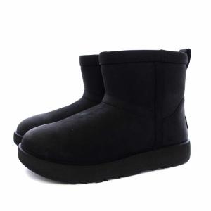 UGG australia Classic Mini Leather Waterproof クラシックミニ ショートムートンブーツ ビブラムソール US6