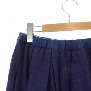 fog linen work フレアスカート ロング マキシ ウール混 麻 リネン混 紫 パープル