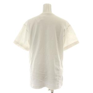 COMME des GARCONS Tシャツ カットソー 半袖 クルーネック 装飾 ボタン ロゴプリント M 白 ホワイト 黒 ブラック