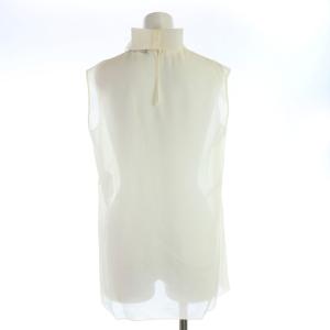 VALENTINO ブラウス シアー シルク リボン 6 ホワイト