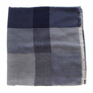 OLD ENGLAND ストール カシミヤ チェック 青 ブルー