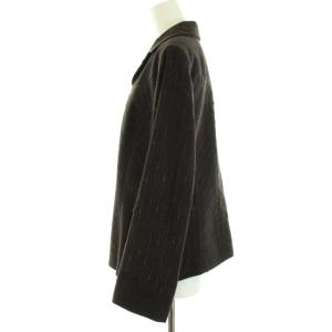 Leilian スーツ フォーマル セットアップ 上下 2点セット ジャケット ロングスカート ストライプ カシミヤ混 13+ XL 茶 ブラウン