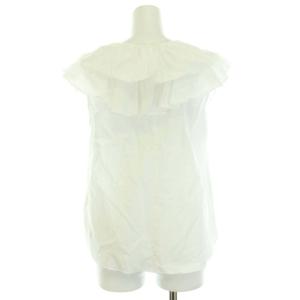 Grace Class タグ付き タイプライターラッフルTOP ブラウス シャツ プルオーバー フリル Vネック 36 S 白 ホワイト