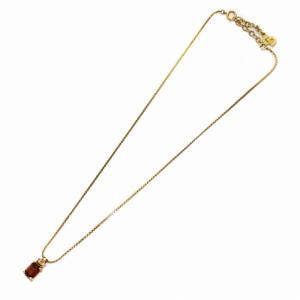 Christian Dior ネックレス ペンダント ストーン ゴールド 茶 ブラウン