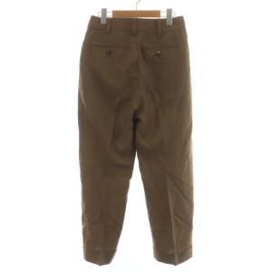 MARGARET HOWELL 21SS パンツ スラックス ウール 麻混 リネン混 裾ダブル 1 S 茶 ブラウン