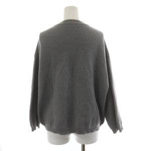 MARGARET HOWELL 21SS リブニット セーター クルーネック プルオーバー ウール カシミヤ混 七分袖 2 M グレー