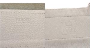 HIROFU トートバッグ レザー ロゴ ライトグレー