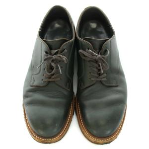 marka クレープソール サービスシューズ レザーシューズ レースアップ 靴 8.5 27cm 緑 グリーン