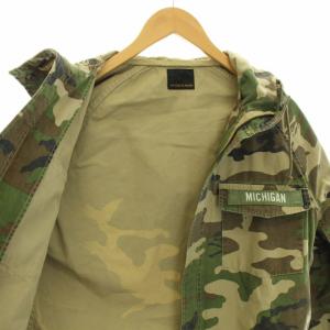 HYSTERIC GLAMOUR ウーマンオンスカルカモ WOMAN ON SKULL CAMO フード付きジャケット アウター 迷彩柄 カモフラ柄 M カーキ