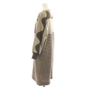 ISSEY MIYAKE 70's ヴィンテージ オールスタイルタグ ニットワンピース  ボーダー ベージュ
