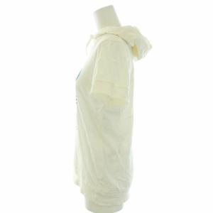 HYSTERIC GLAMOUR パーカー プルオーバー 半袖 ファックベア プリント FREE 白 ホワイト 水色 ライトブルー