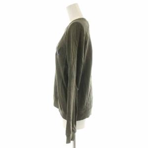 MSGM 15AW LOGO P/O SWEAT SHIRT トレーナー スウェット プルオーバー ロゴプリント 長袖 S カーキ