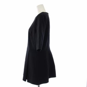 ENFOLD 18SS ブラウス カットソー プルオーバー 半袖 フレア 38 M 黒 ブラック